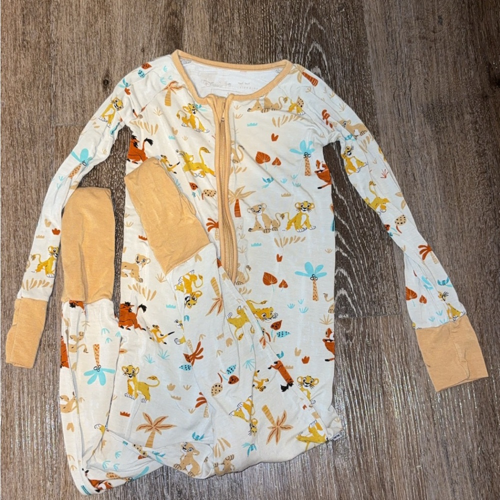 Little Sleepies Cream and Orange Kids Pajamas